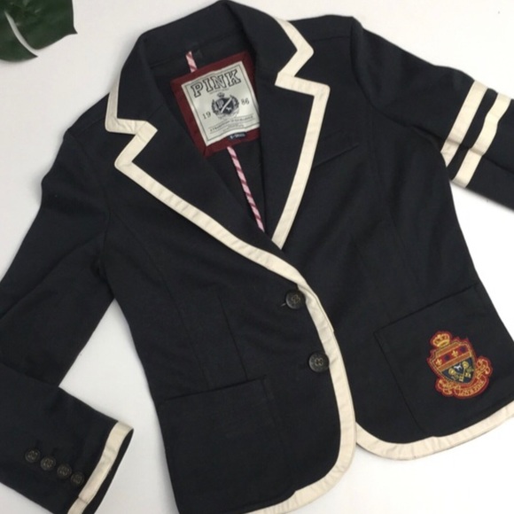 PINK Victoria's Secret Jackets & Blazers - Victoria’s Secret PINK Crest Black Blazer XS